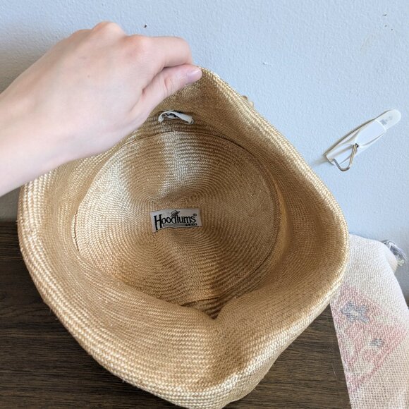 vintage hoodlums straw woven hat floral flower 1960s 1970s pillbox lace - Picture 5 of 6